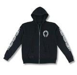 Chrome Hearts Horseshoe Logo Zip Hoodie Black