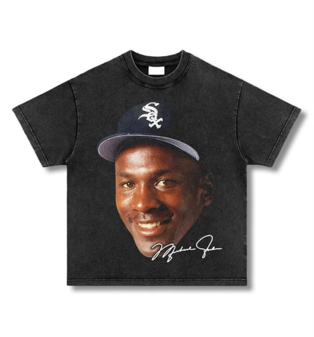 Michael Jordan Big Face Graphic T-Shirt Washed Black