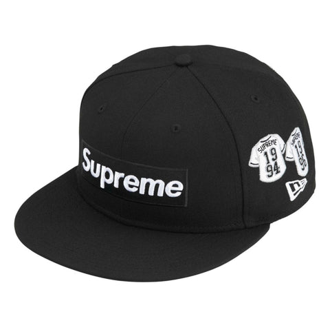 Supreme Jerseys Box Logo New Era Fitted Hat Black