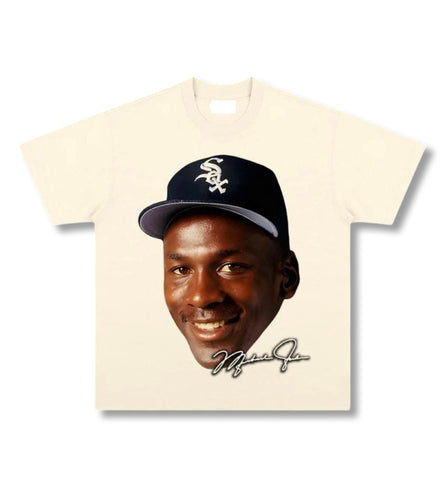 Michael Jordan Big Face Graphic T-Shirt Cream