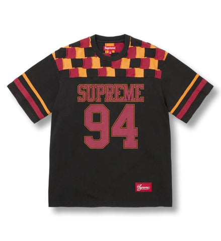 Supreme Patchwork Yoke Football Top Black