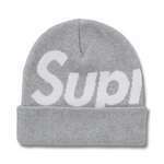 Supreme Bandana Big Logo Beanie Heather Grey