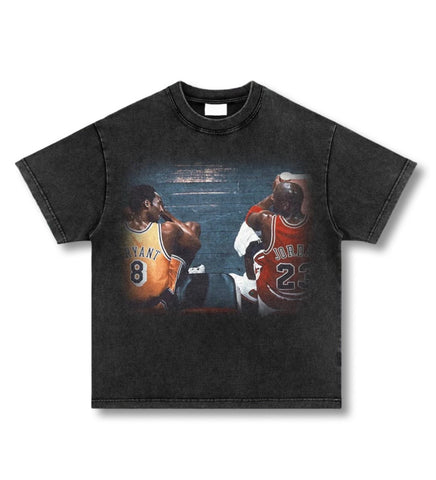 Kobe Bryant & MJ Graphic T-Shirt Washed Black