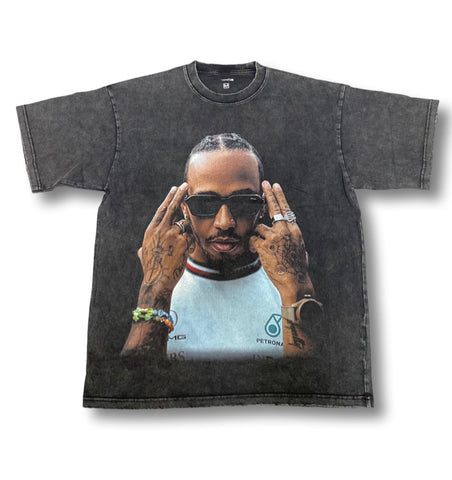 Lewis Hamilton Graphic T-Shirt Washed Black