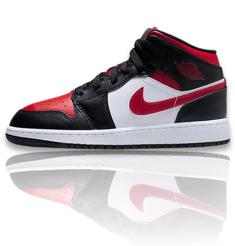 Air Jordan 1 Mid Black Fire Red (GS)