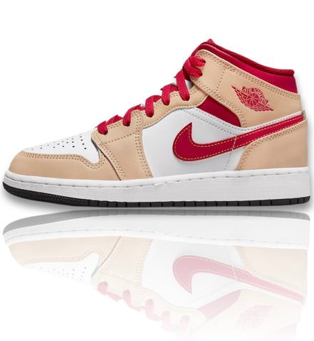 Air Jordan 1 Mid Light Cardinal Curry (GS)