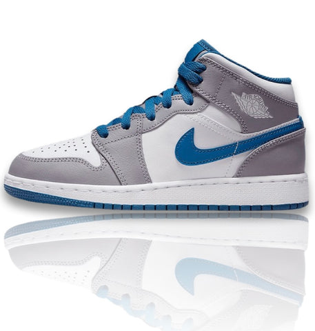 Air Jordan 1 Mid True Blue Cement (GS)