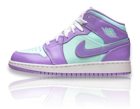 Air Jordan 1 Mid Purple Aqua  (GS)