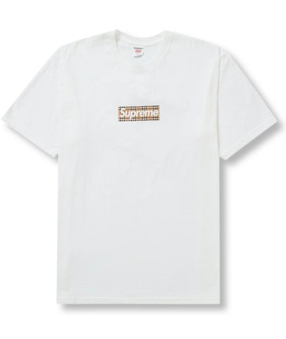 Supreme Burberry Box Logo T-Shirt White