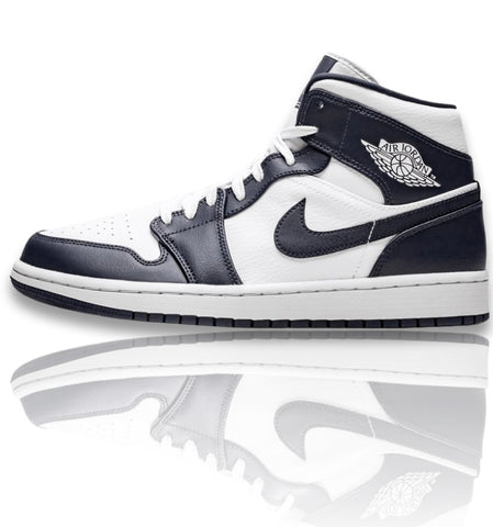 Air Jordan 1 Mid White Metallic Gold Obsidian